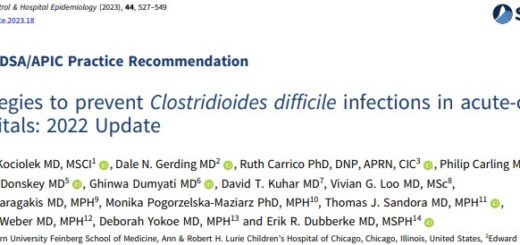 SHEA/IDAC.APIC C. diff Compendium article in Infection Control & Hospital Epidemiology (2023), 44, 527–549